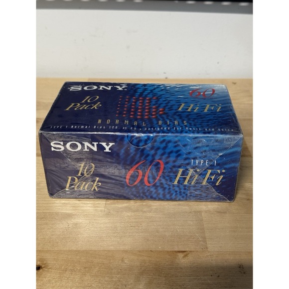 SONY HF 60 Minute Blank Audio Cassette Tapes 10 Pack New Sealed - Picture 1 of 5